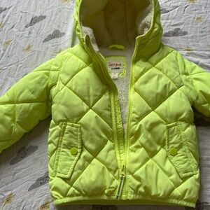 Neon yellow fleece lined jacket